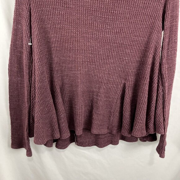 Anthropologie Postage Stamp Purple Cowl-Neck Waffle-Print Top Women’s Size S - Picture 7 of 10